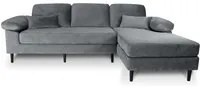 Divano angolare 3 posti con chaise longue destra mod. Washington - Colore: grigio - DI-WA01VLT-CLDX