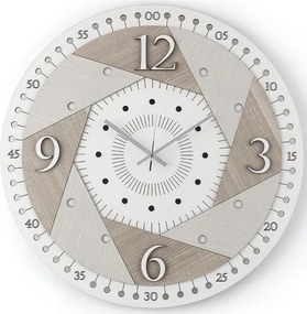 Orologio da parete rotondo in legno laminato D30 cm BRC - OTTAGONO