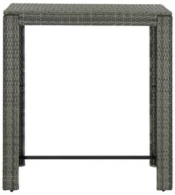 Set da Bar da Giardino 5 pz con Cuscini in Polyrattan Grigio