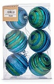 Set di palline di Natale Ø 8 cm Azzurro Verde PVC (12 Unità)