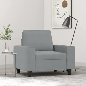 Poltrona grigio chiaro 60 cm in tessuto