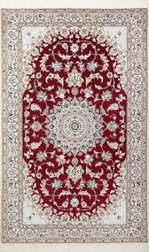 Nain Tappeto 140 x 220 Rosso (Iran) Annodato A Mano