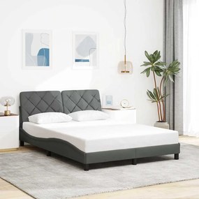 Giroletto Senza Materasso Grigio Scuro 140x190 Cm Tessuto /