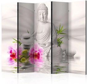 Paravento  Buddha and Orchids II [Room Dividers]  Colore perla, Dimensioni e Misure 225x172