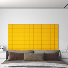 Pannelli Murali 12 Pz Gialli 60x15 Cm Velluto 1,08 M² /