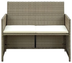 Divano da giardino a 2 posti con cuscini beige in polyrattan