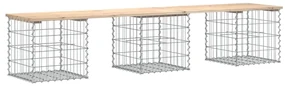Panca giardino design gabbione 203x44x42 cm legno massello pino