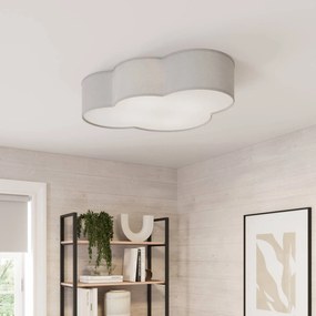 TK Lighting Plafoniera Cloud in tessuto, lunghezza 62 cm, grigio