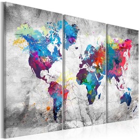 Quadro Maps  Grey Style  Colore colorful, Dimensioni e Misure 120x80