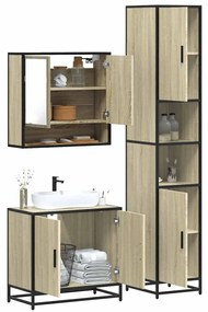 Set Mobili Da Bagno 3 Pz Rovere Sonoma İn Legno Multistrato /