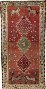 Gabbeh Tappeto persiano 200 x 100 Rosso (Iran) Annodato A Mano