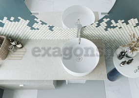 Mobile bagno Grigio caldo 80x50 Thema un cassetto e Top consolle 140x50 cm con lavabo tondo bianco in ceramica