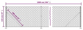 Recinzione a Rete con Flangia Verde 1,1x10 m