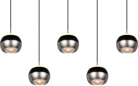 Lampadario LED nero e argentato Orbit – Trio Select