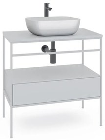 Mobile sottolavabo e lavabo Outline bianco L 80 x H 92 x P 45.5 cm