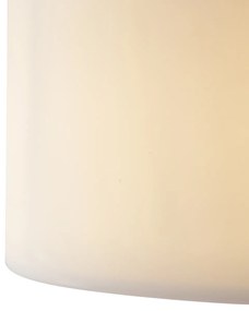 Lampada da terra scandinava da esterno beige con paralume bianco IP44 - Mississippi