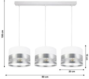 Lampadario su filo MILO 3xE27/60W/230V argento