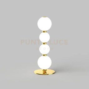 Perla tavolo, oro, 4 sfere, led 11 watt, lumen 935 3000k, diam. 12 ...