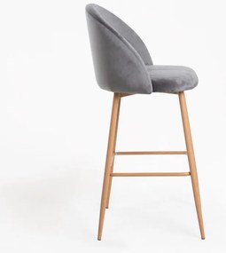 Sgabello Vint Velluto - Grigio scuro