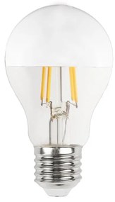 Lampada LED E27 6W a Filamento con Riflettore Cromato, No Flickering - A60 Colore  Bianco Caldo 2.700K