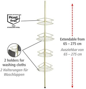 Mensola telescopica angolare per bagno in acciaio inox in oro Dolcedo - Wenko