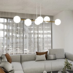 Lampadario a sospensione GRAVITY 6 Nero/Bianco e Oro 6xE14