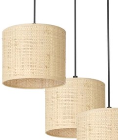 Lampadario a sospensione con filo RATTAN 3xE27/60W/230V rattan