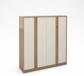 Armadio effetto rovere in colore crema-naturale 180x197,5x53 cm Dennis - Marckeric