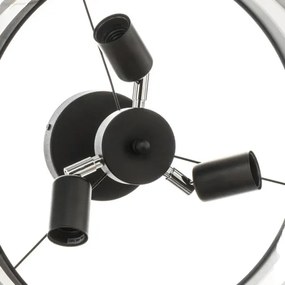 Lampadario a sospensione con supporto rigido HELEN 3xE27/15W/230V nero/grigio/oro