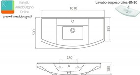 Mobile bagno a terra 100 cm con 2 ante BN-100C - KAMALU