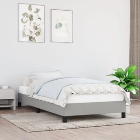 Giroletto Senza Materasso Grigio Chiaro 90x190 Cm Tessuto /