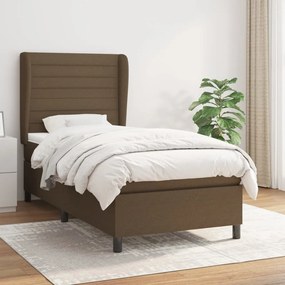 Giroletto A Molle Con Materasso Marrone Scuro 100x200cm Tessuto /