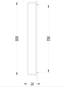 OMNIRES DA70216BL - Appendiabiti DARLING 61 cm nero opaco da parete