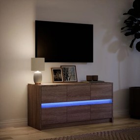 Mobile porta tv con led rovere marrone 100x34x50 cm truciolato