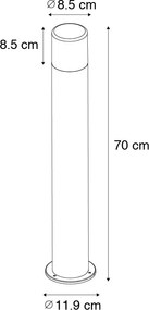 Lampada da esterno in piedi bianca con paralume opalino 70 cm - Odense