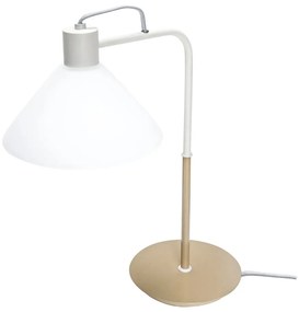 Lampada da tavolo bianca con paralume in vetro (altezza 44 cm) Spot - Hübsch