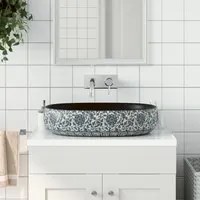 Lavabo da Appoggio Nero e Blu Ovale 59x40x14 cm Ceramicacod mxl 83590