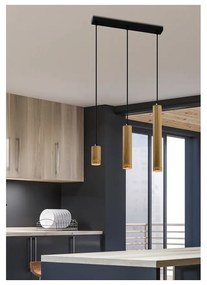 Lampada a sospensione con paralume in metallo nero e oro 6x46 cm Tubo - Candellux Lighting
