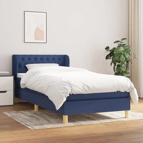Giroletto a molle con materasso blu 100x200 cm in tessuto