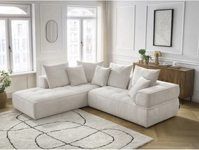 Divano angolare beige (penisola a sinistra/a L) con rivestimento in ciniglia Whesley – Bobochic Paris