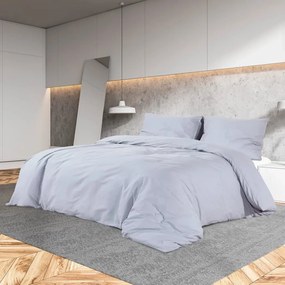 Set Copripiumino Grigio 140x200 Cm İn Microfibra Leggera /