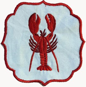 Set di 2 tovaglioli ricamati Lobster