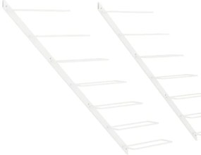 Portavini da parete per 7 bottiglie 2 pz metallo bianco