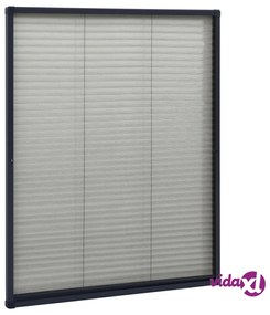vidaXL Zanzariera Plissettata Finestre Alluminio Antracite 60x80 cm