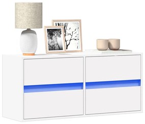 Mobile Tv A Parete Con Luci Led Bianco 100x31x45 Cm /