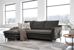 Divano letto angolare grigio scuro (angolo sinistro) Charming Charlie - Miuform