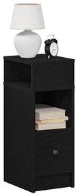 Comodino con cassetto nero 25x31x66 cm