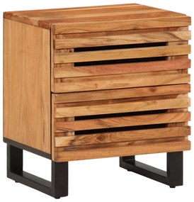 Comodino 40x34x46 Cm İn Legno Massello Di Acacia /