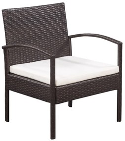 Set divani da giardino 5 pz con cuscini in polyrattan marrone
