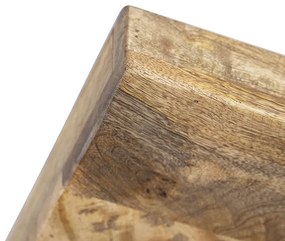 Faretto industriale grigio scuro con legno di mango 3 luci - Mangoes